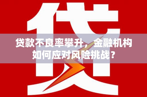 大内贷款不良率攀升，金融机构如何应对风险挑战？
