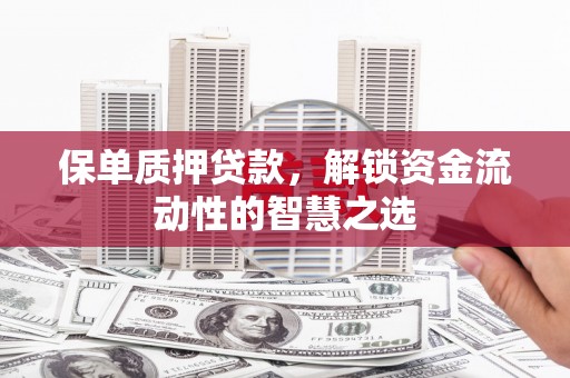 大内保单质押贷款，解锁资金流动性的智慧之选