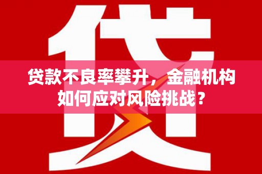 大内贷款不良率攀升，金融机构如何应对风险挑战？