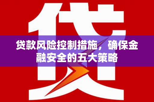 大内贷款风险控制措施，确保金融安全的五大策略