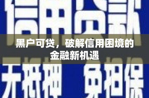大内黑户可贷，破解信用困境的金融新机遇